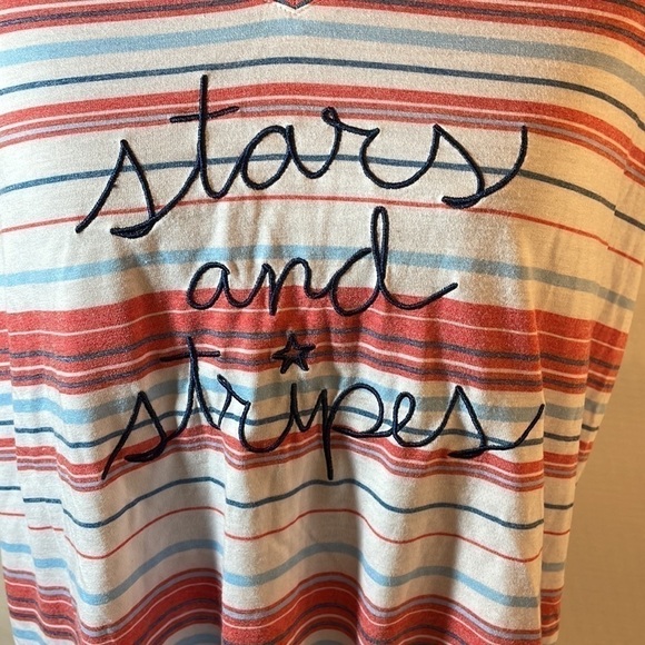 FIFTH Sun Stars and Stripes Patriotic Tee Red White Blue Americana size L - Picture 2 of 6